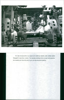 105 Car body sub - assemblies are aligned and welded by electric robot welders c - Vintage Photograph