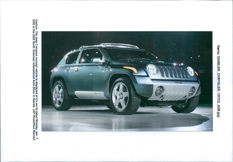 452 Caption : The Jeep Compass concept vehicle is displayed at it's wold debut - Vintage Photograph