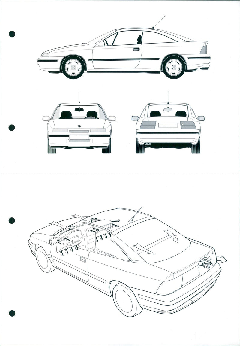 Opel car illustrations - Vintage Photograph
