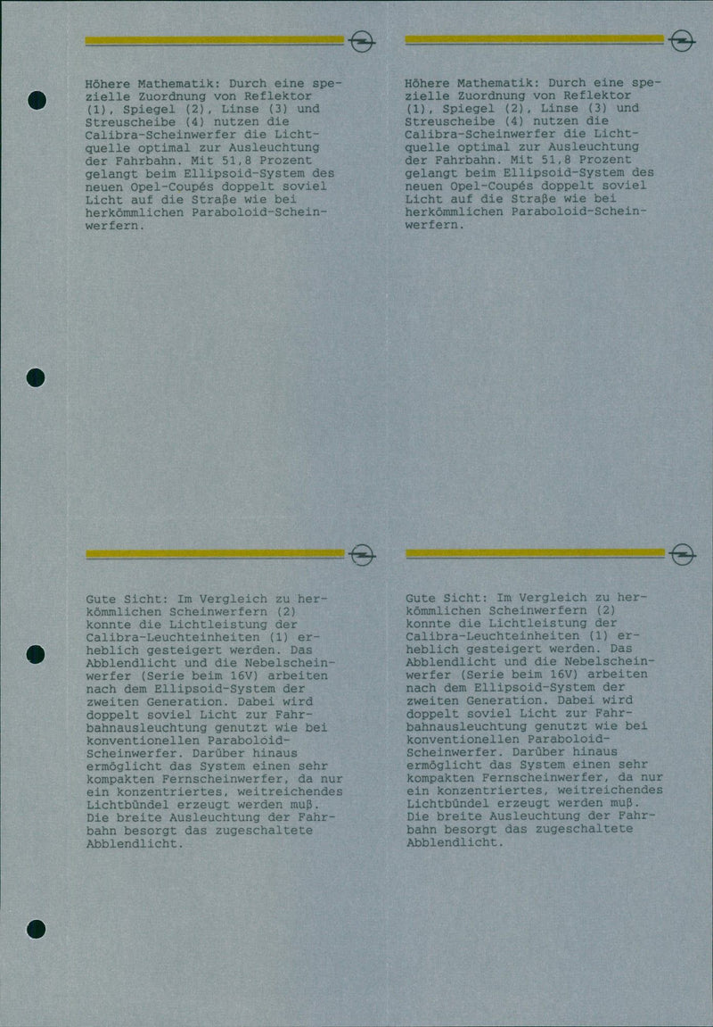 Opel Calibra headlights - Vintage Photograph