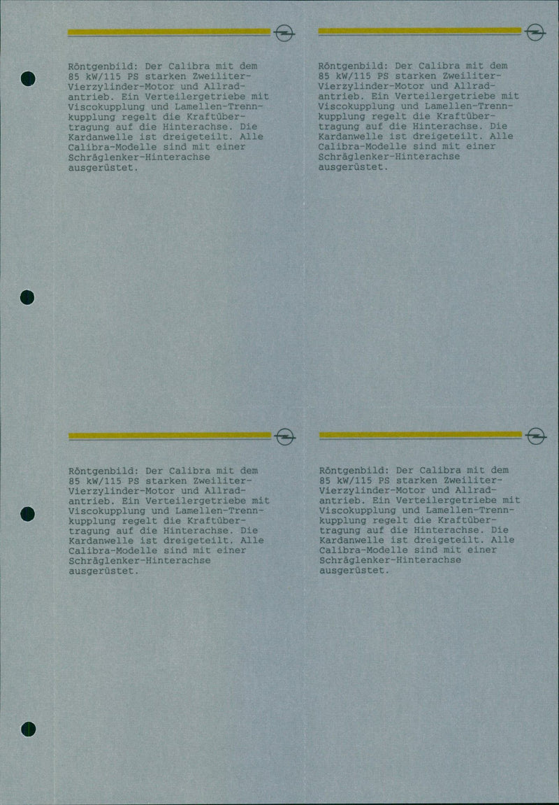 Opel Calibra manual - Vintage Photograph