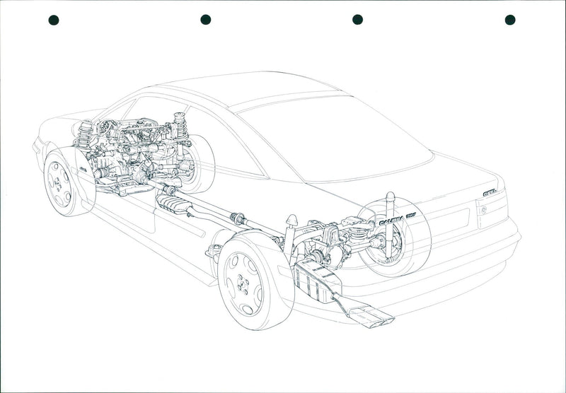 Opel Calibra 16V brakes diagram - Vintage Photograph