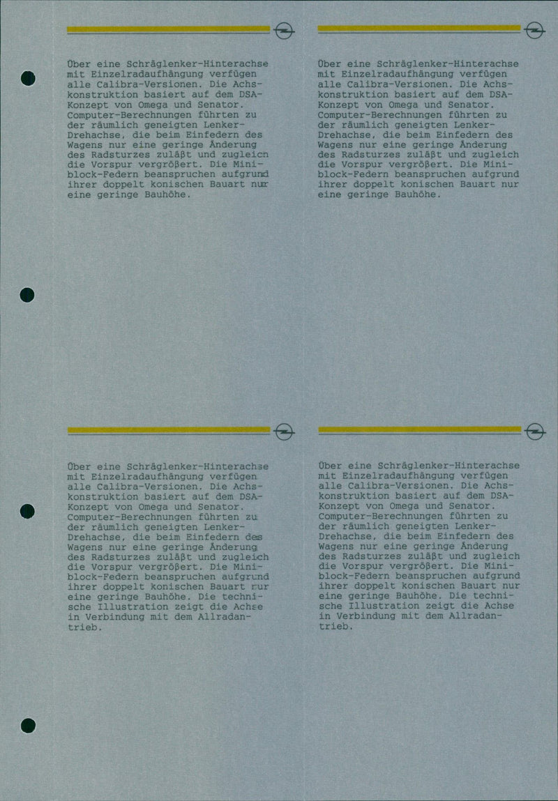 Opel Calibra rear axle suspension - Vintage Photograph