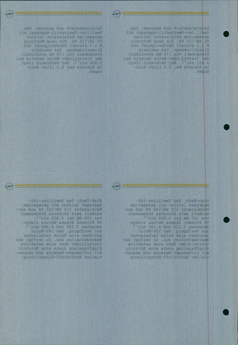 Opel Calibra two liter dual valve. - Vintage Photograph