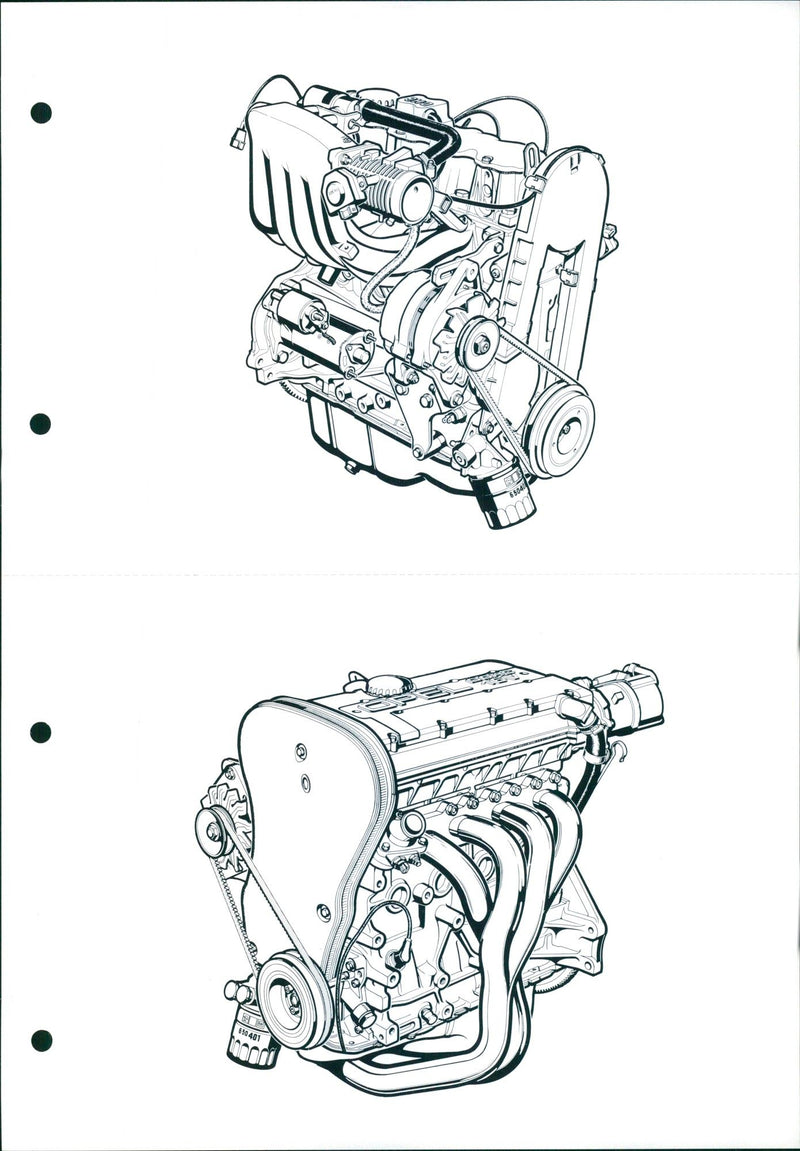 Car engine diagram - Vintage Photograph