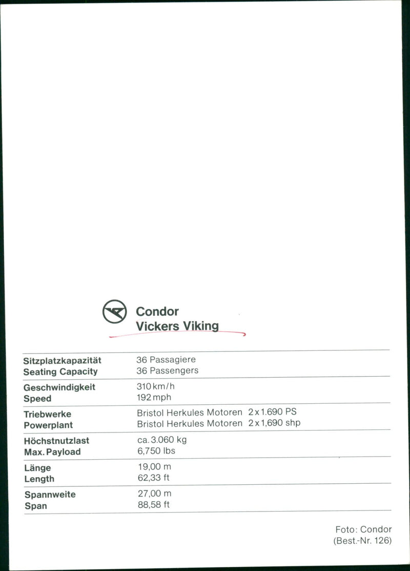Vickers Vicking - Vintage Photograph