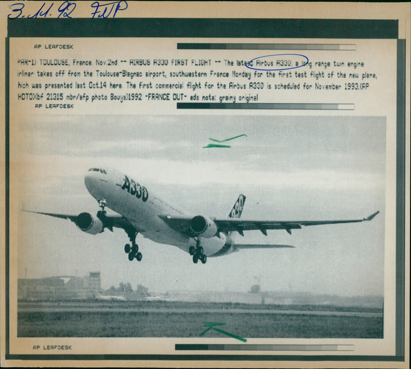 Airbus A330 - Vintage Photograph