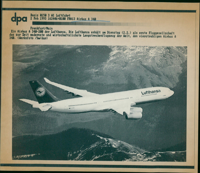 Airbus A340 - Vintage Photograph