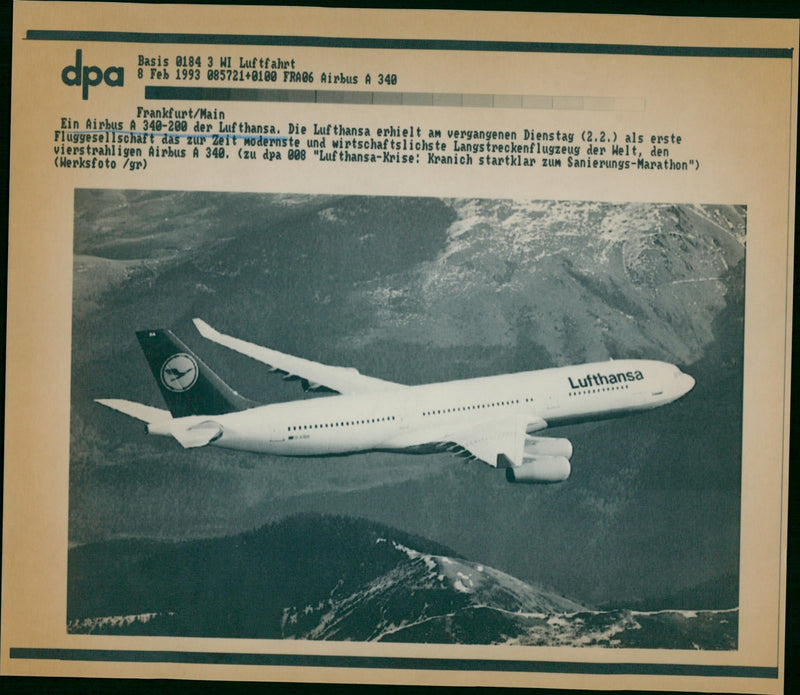 Airbus A340 - Vintage Photograph