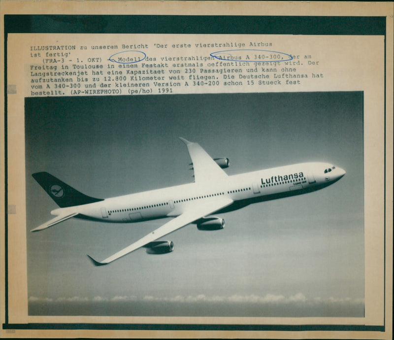 Airbus A340 - Vintage Photograph