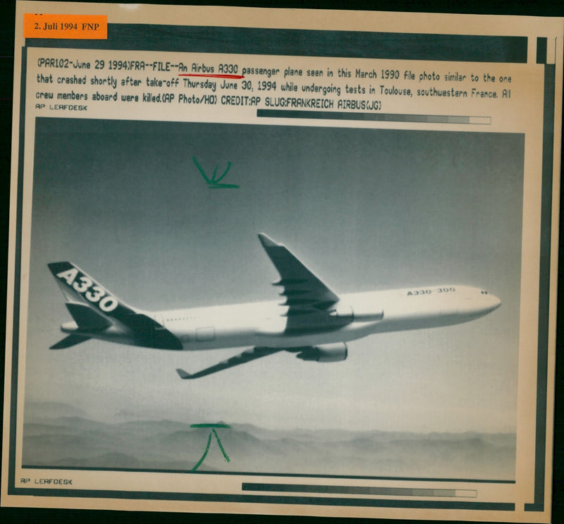 Airbus A340 - Vintage Photograph