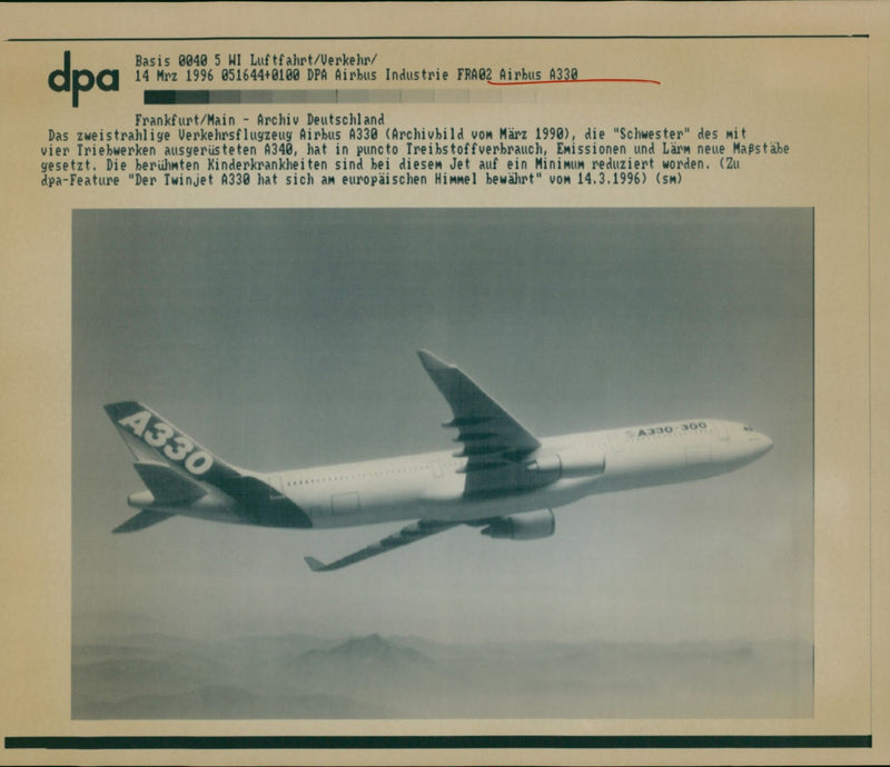 Airbus A330 - Vintage Photograph