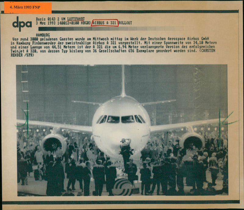 Airbus 321 rollout - Vintage Photograph