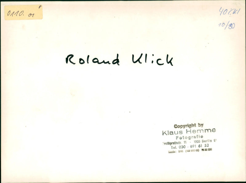 Roland Klick - Vintage Photograph