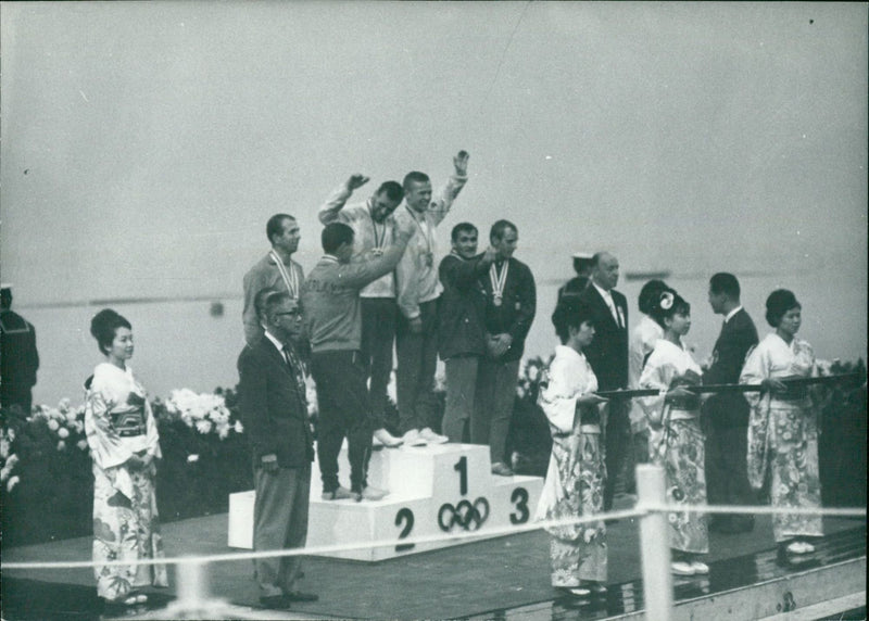 Award ceremony at the Olympic Summer Games in Tokyo - Vintage Photograph