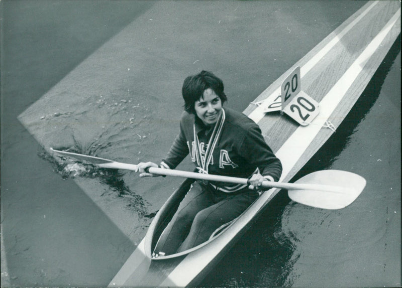 Canoeist Marcia Jones - Vintage Photograph