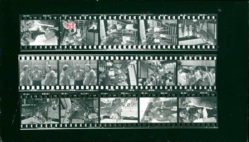 DDR CANOEING LLEXILEANER SOVIET VOLLEYBALL SWAP STAIRCASE FILM - Vintage Photograph