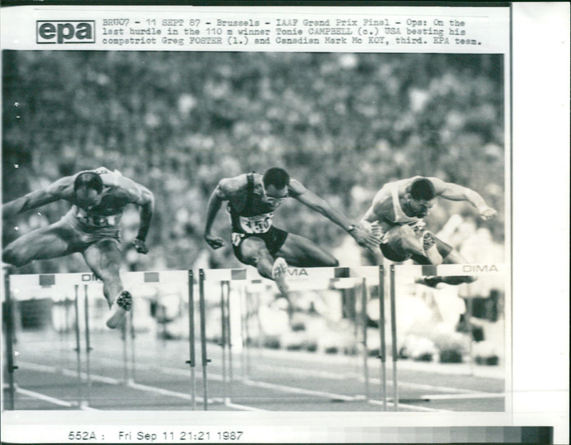 IAAF Grand Prix Final 1987, hurdles - Vintage Photograph