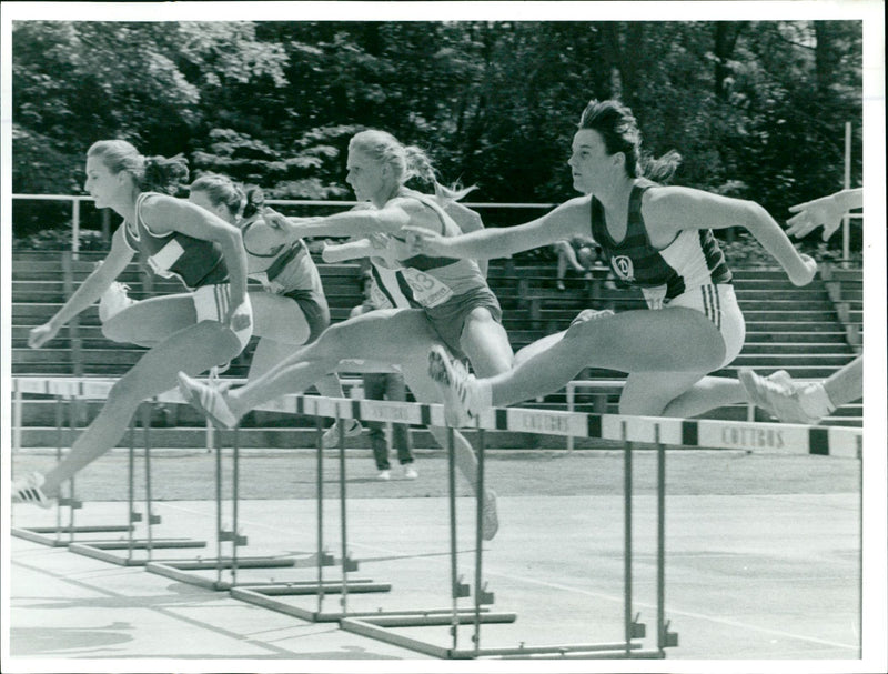 GDR championship in heptathlon 1984 - Vintage Photograph
