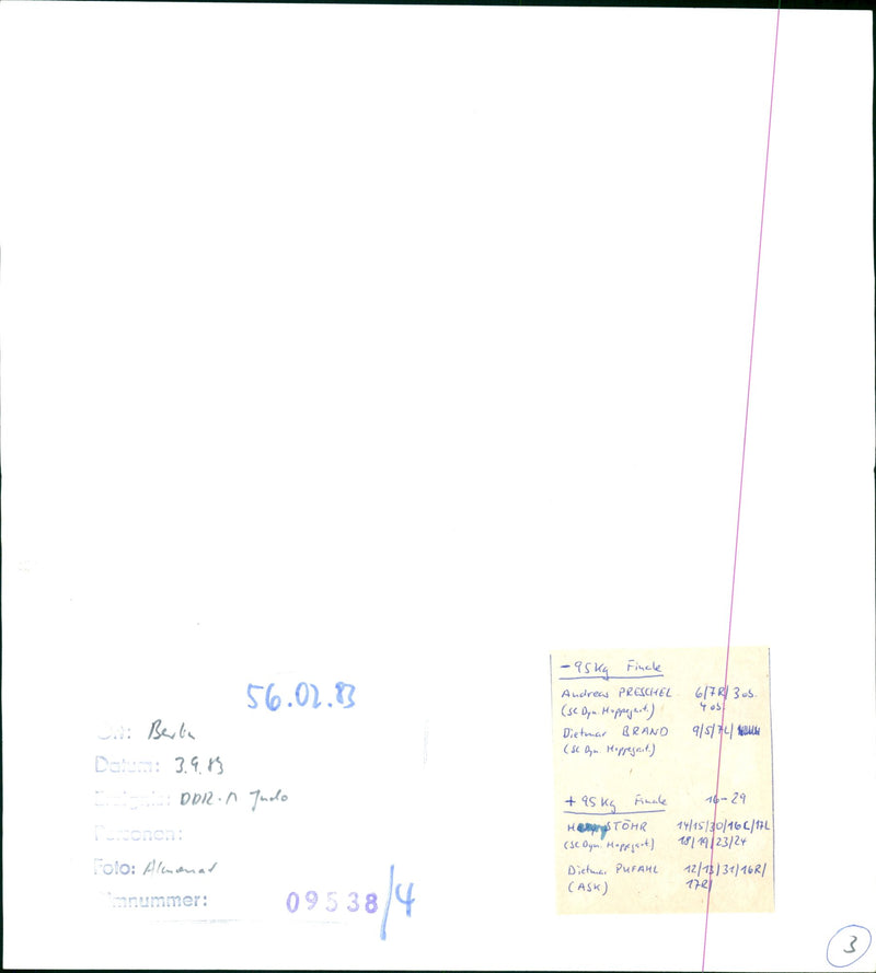 1974 CHAMPIONSHIPS BERLIN FINAL ANDREAS PRESCHEL DYN HOPPEGART DIET FILM - Vintage Photograph