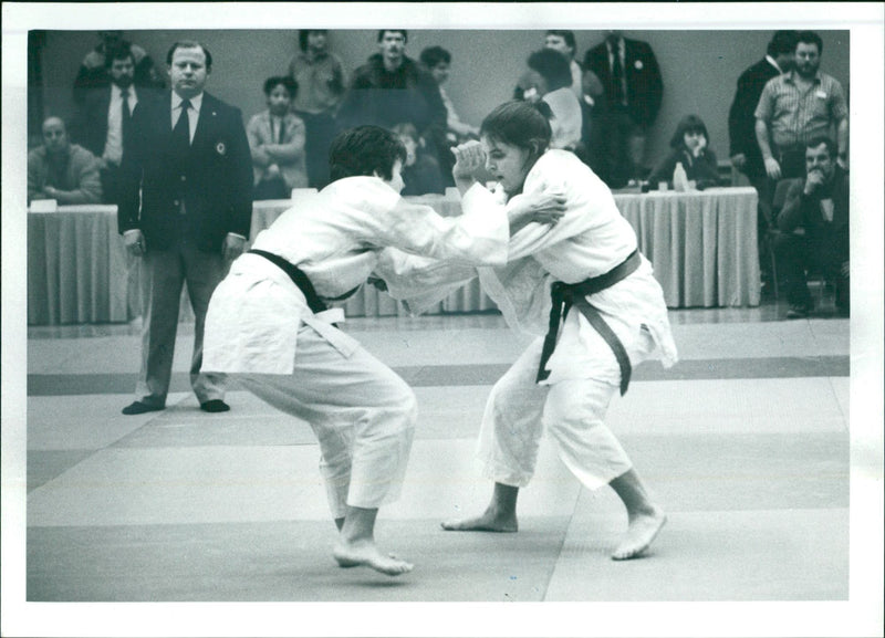 The GDR Judo Championships - Grit Ahrens versus Sibylle Hufenbach - Vintage Photograph