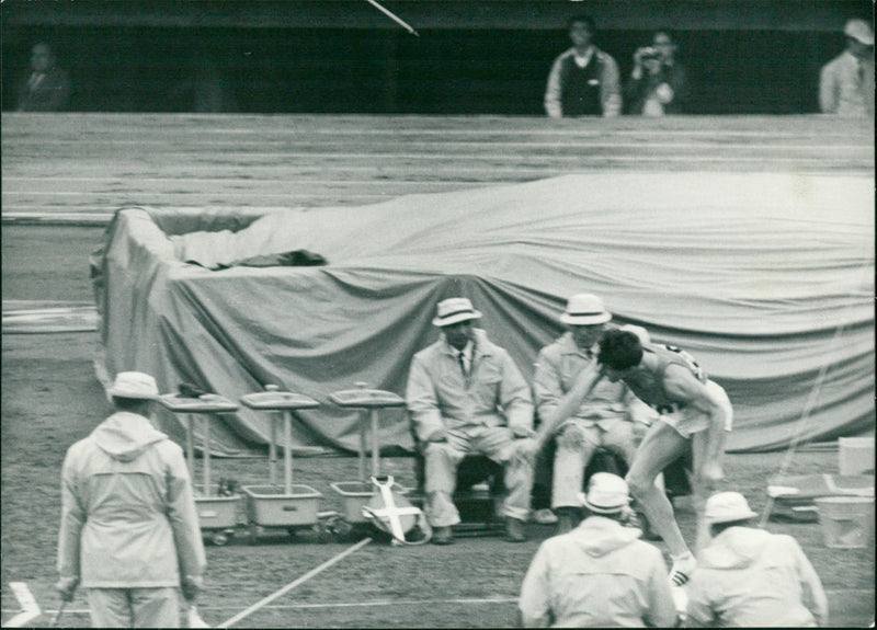 Tokyo Olympic Games - Javelin Throwing - Vintage Photograph