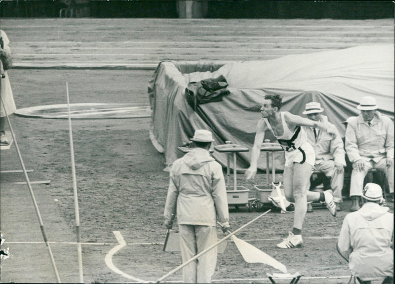 Tokyo Olympic Games - Javelin Throwing - Vintage Photograph