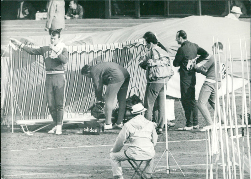 Javelin throwing competition at the 1964 Olympic Games - Vintage Photograph