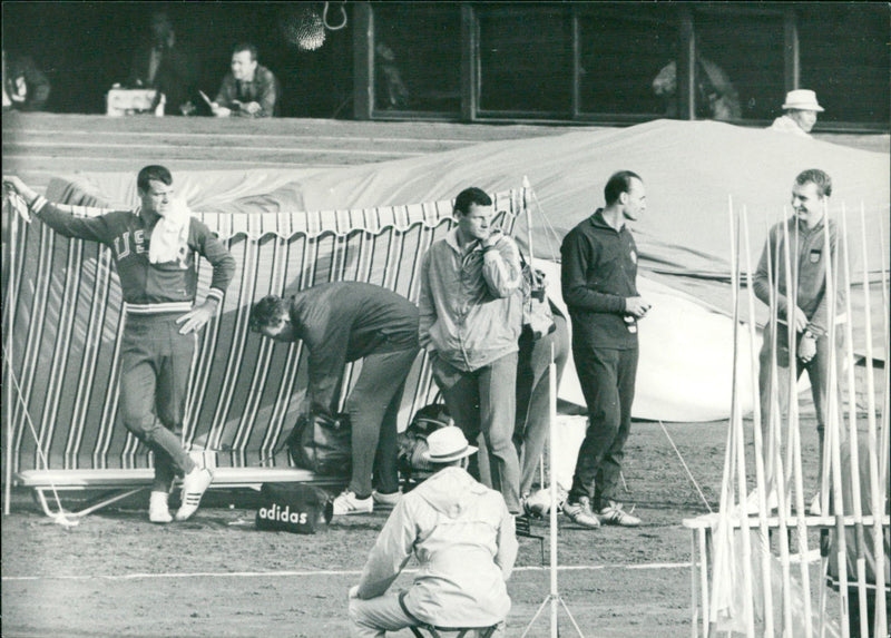 Javelin throwing competition at the 1964 Olympic Games - Vintage Photograph