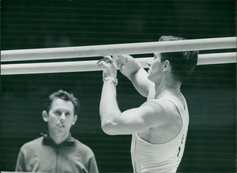 Olympia Tokyo - bar gymnastics - Vintage Photograph