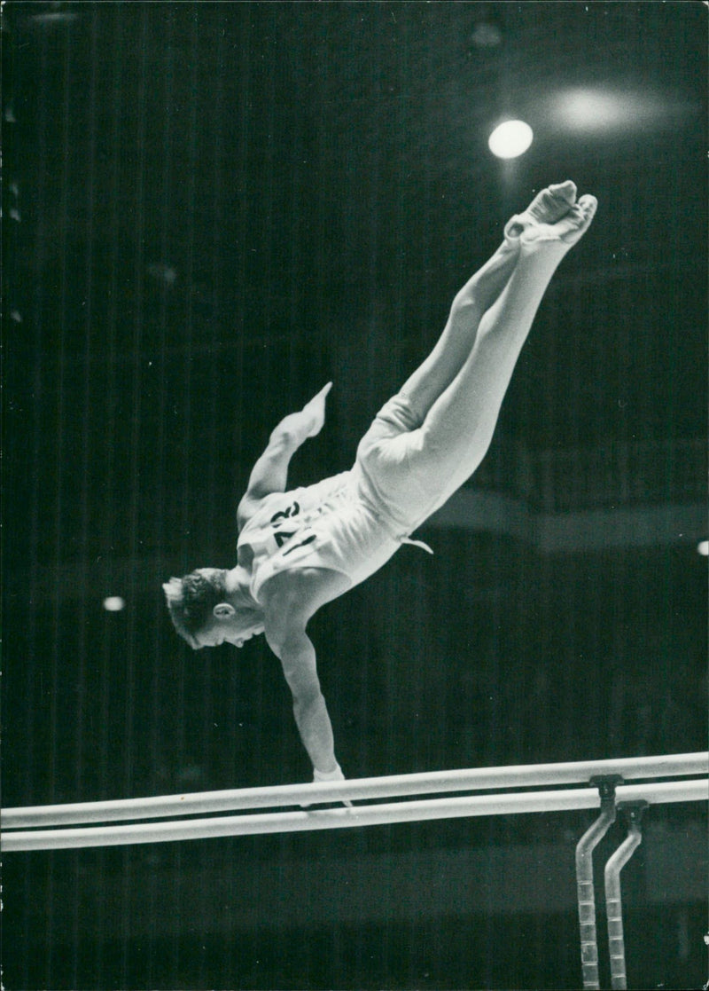 Olympia Tokyo - bar gymnastics - Vintage Photograph