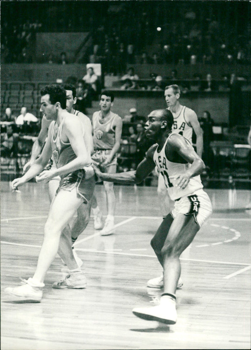 Basketball Summer Olympics - USA v Uruguay - Vintage Photograph