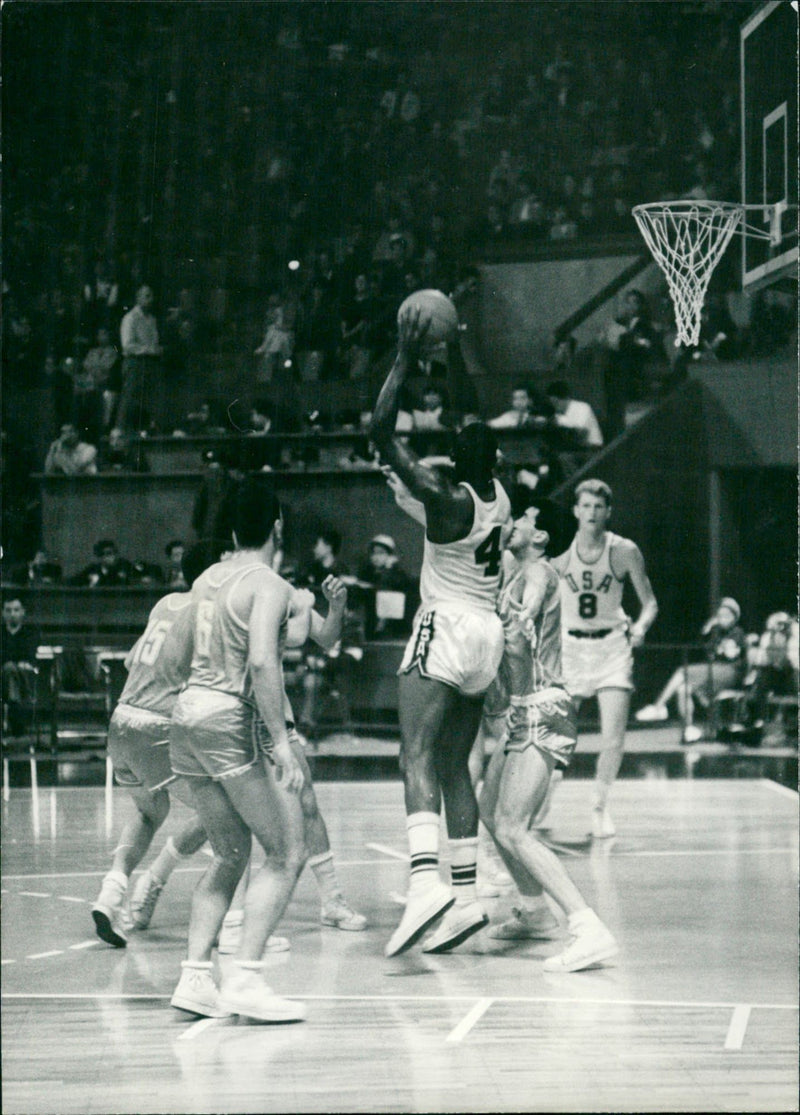 Basketball Summer Olympics - USA v Uruguay - Vintage Photograph