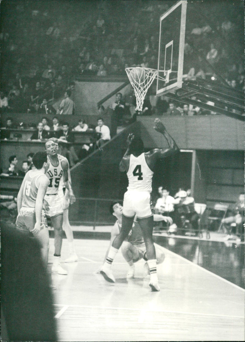 Basketball Summer Olympics - USA v Uruguay - Vintage Photograph