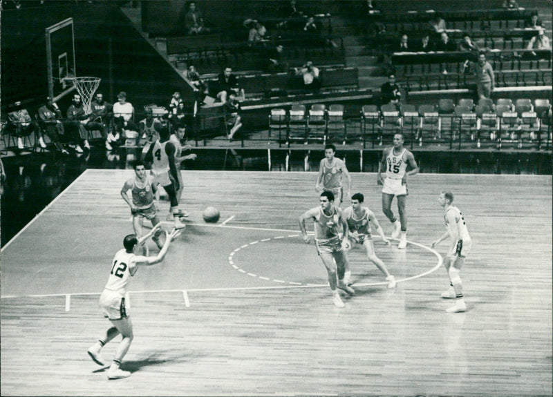 Basketball Summer Olympics - USA v Uruguay - Vintage Photograph