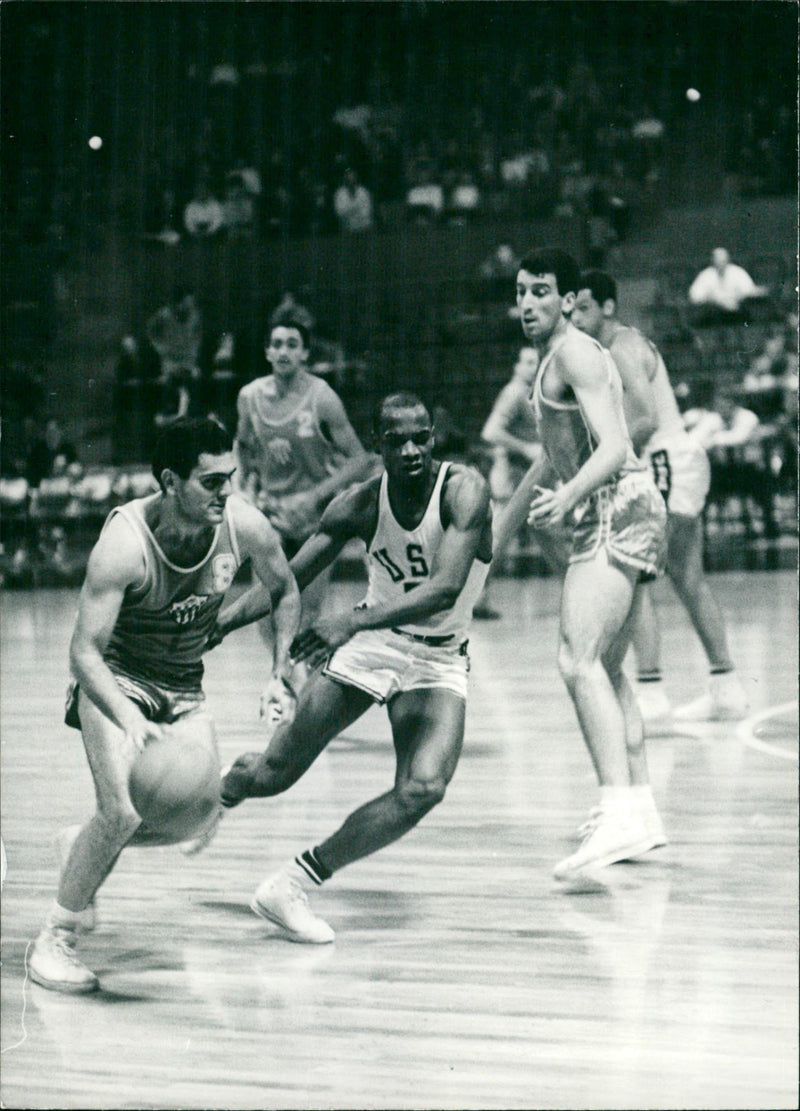 Basketball Summer Olympics - USA v Uruguay - Vintage Photograph