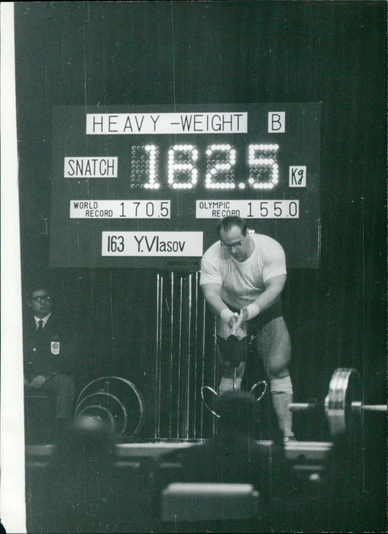 Olympia Tokyo - Weightlifter Y. Vlaslov - Vintage Photograph