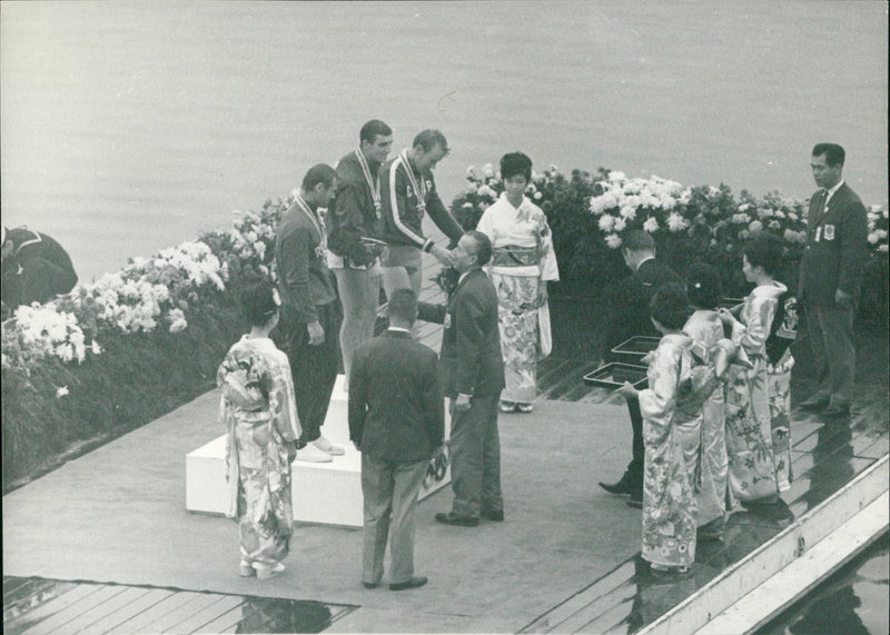 Olympic Games in Tokyo - Award ceremony - Vintage Photograph