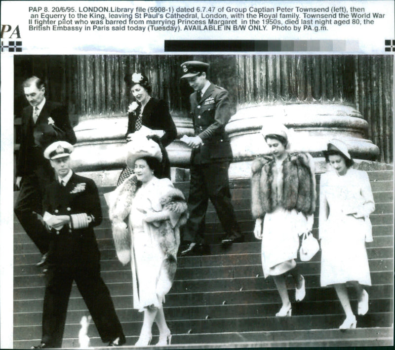 Peter Townsend with Royal family - Vintage Photograph