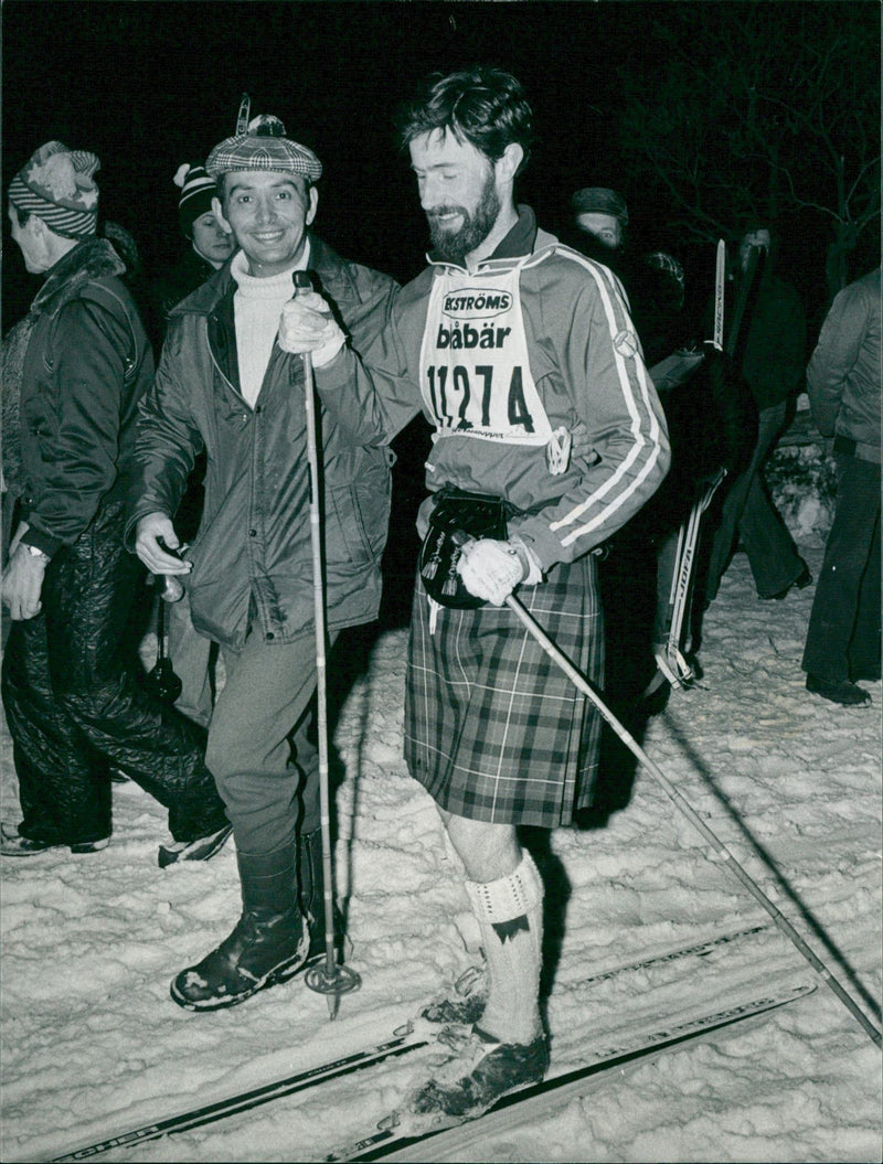 Donald Ferguson, a true kilt scout, completed the Vasaloppet in 1977 - Vintage Photograph