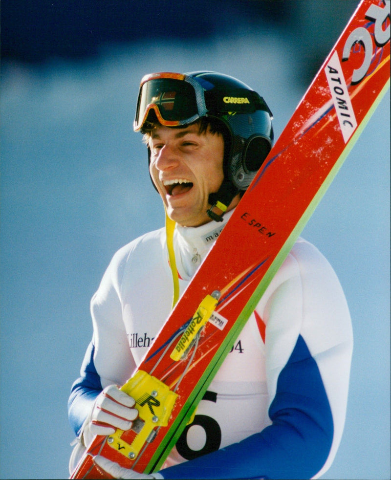 Espen Bredensen took gold in the purple hill, Olympics in Lillehammer - Vintage Photograph