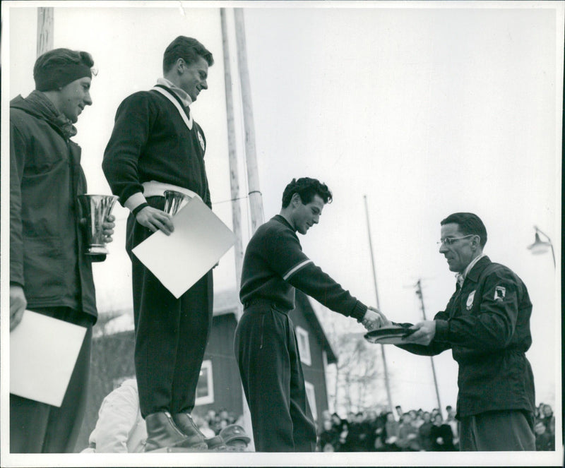 Stein Eriksen on the podium - Vintage Photograph