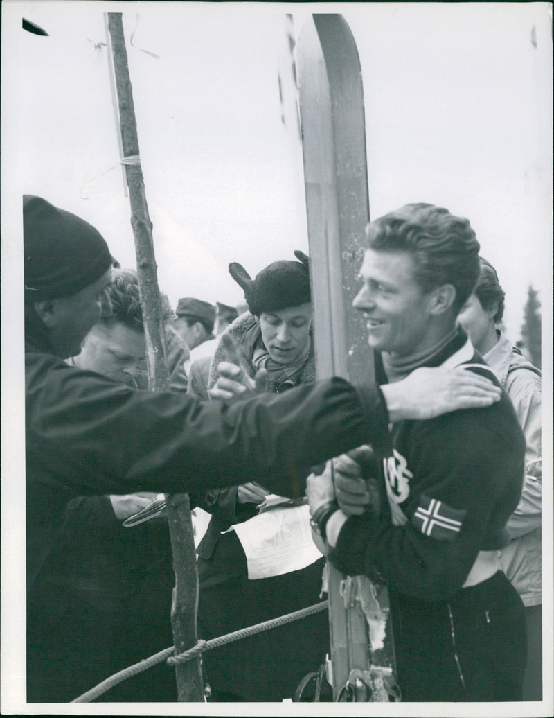 Stein Eriksen, today's winner in the giant slalom The 1952 Winter Olympics - Vintage Photograph