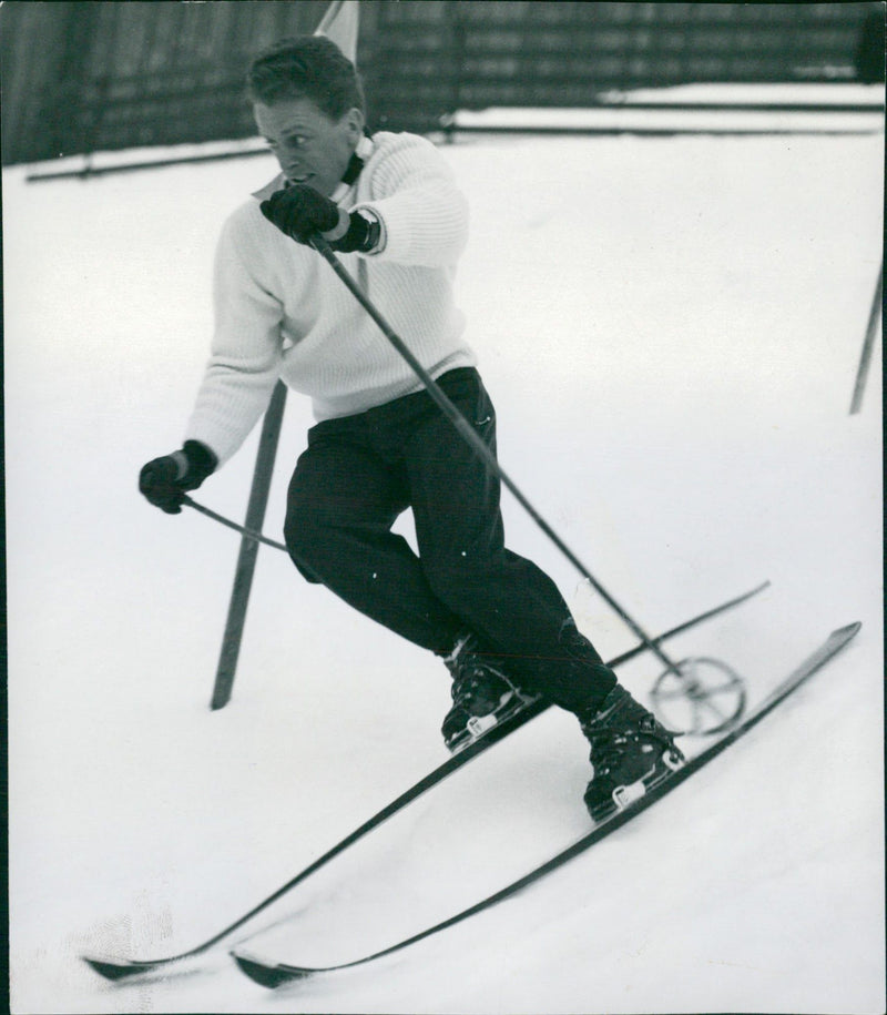 Stein Eriksen in training in Åre - Vintage Photograph