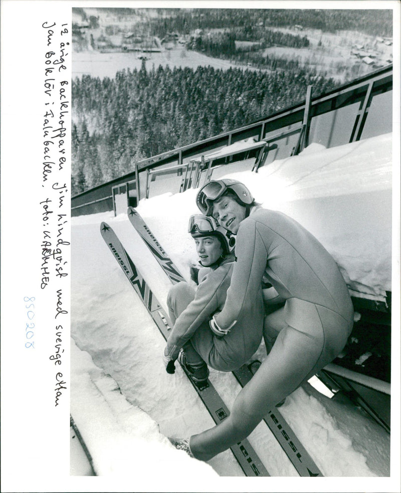 Jim Lindqvist together with Jan Boklöv in Falubacken - Vintage Photograph