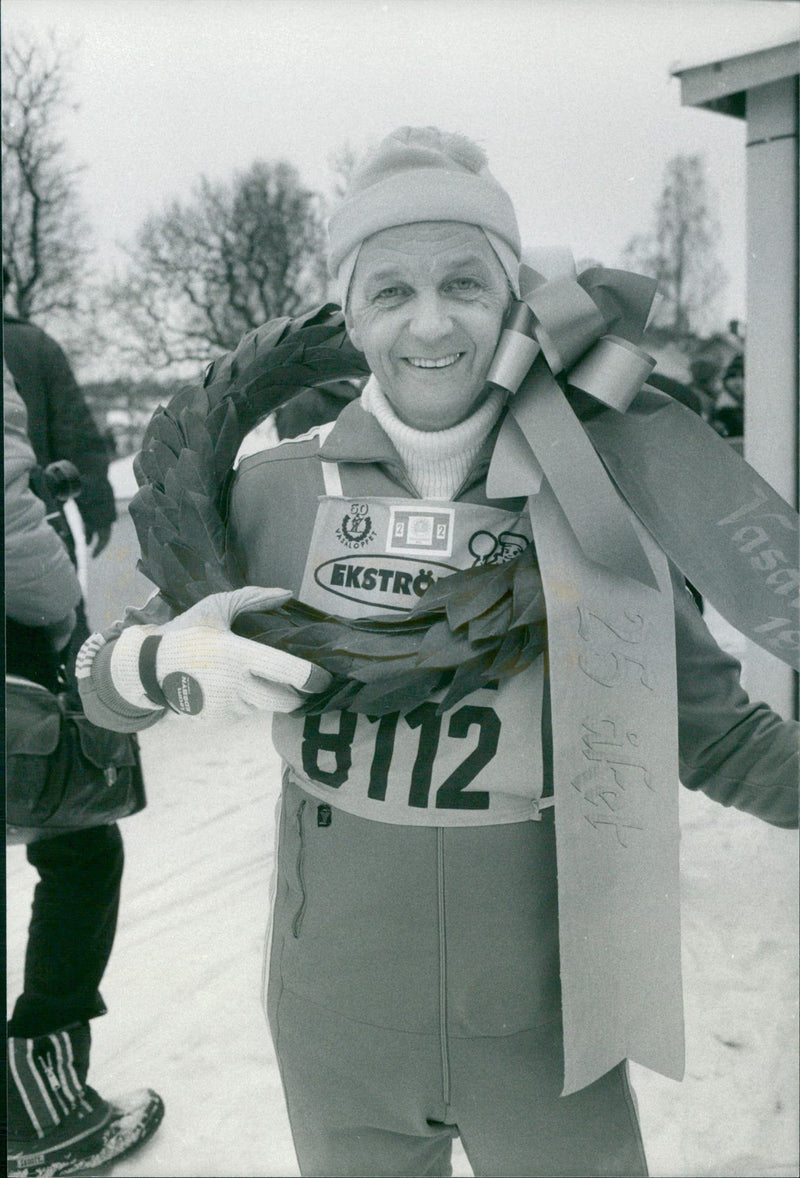 Stig Holmqvist, Solna Police. Vasaloppet 1983 - Vintage Photograph