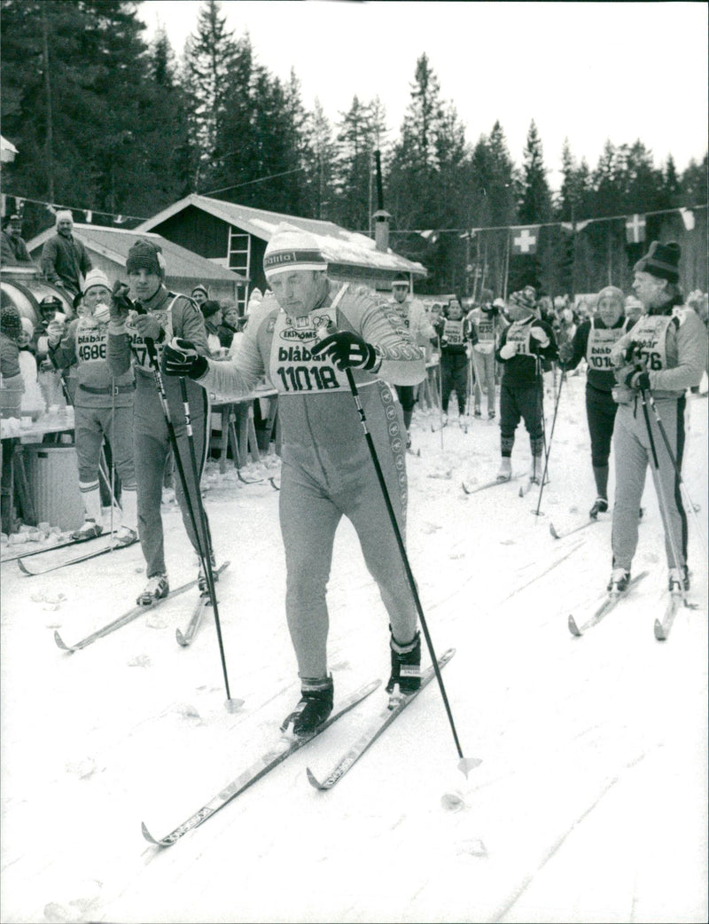 Ingemar Johansson rides the Vasaloppet 1983 - Vintage Photograph