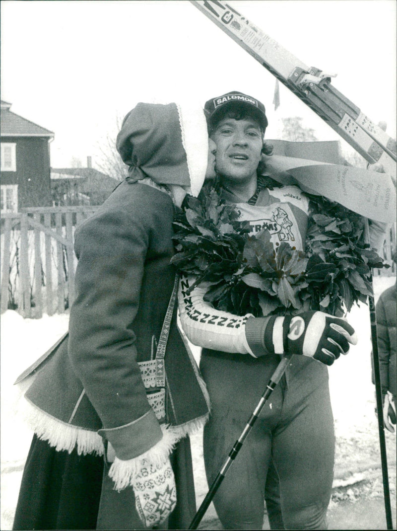 Konrad Hallenbarter, winner of the Vasaloppet 1983 - Vintage Photograph