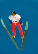 Olympics in Lillehammer. Espen Bredensen 1st place ski jumping - Vintage Photograph