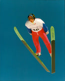 Espen Bredensen takes gold in the small hill. Olympics in Lillehammer - Vintage Photograph